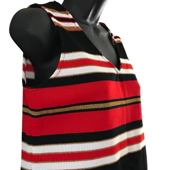 Avon Fashions Large Sleeveless Tank, White Black Red Gold Tank Top, 70s Tank Top - Picture 3 of 10